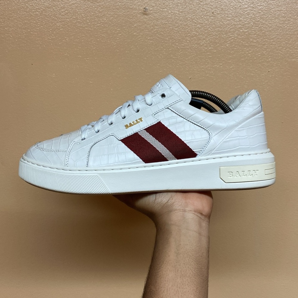 BALLY Moony Croc Embossed Leather Sneakers - Picture 4 of 17